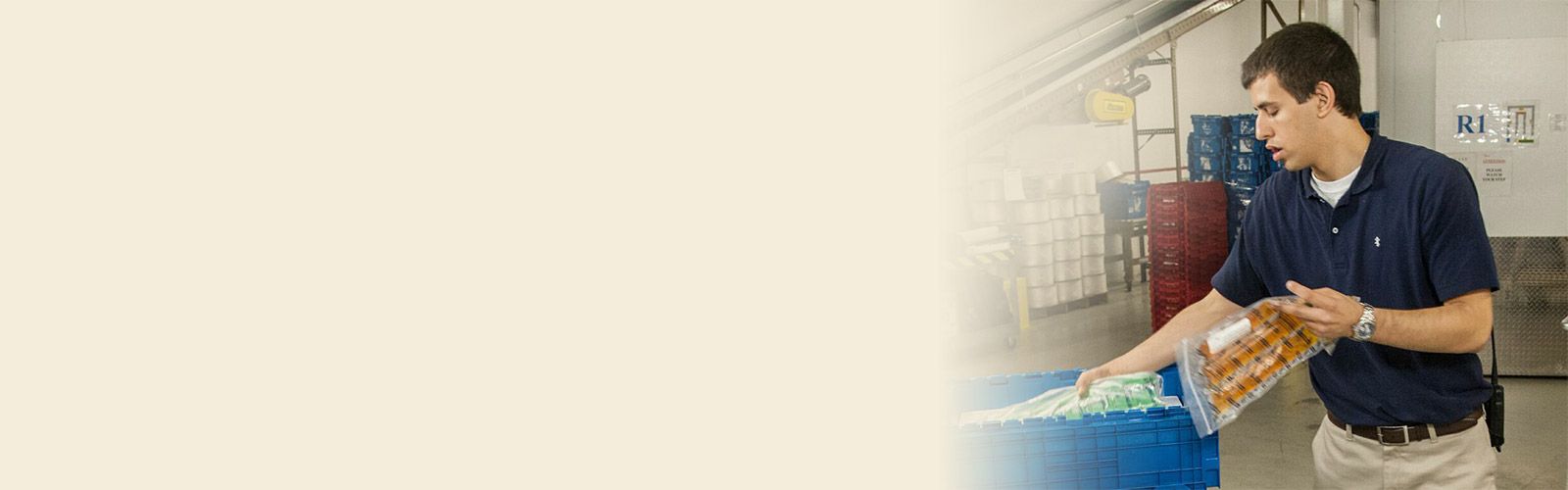 Employee at a pharmaceutical distribution warehouse