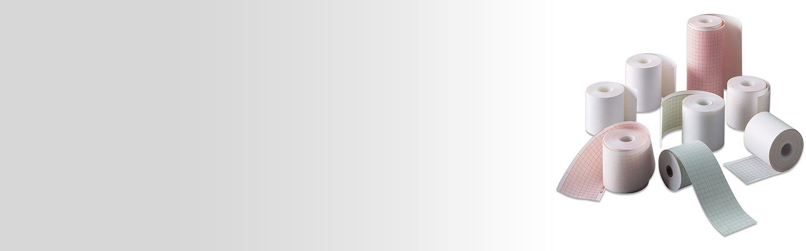 Rolls of recording chart paper.