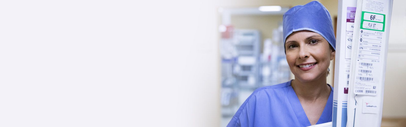 Nurse holding medical product