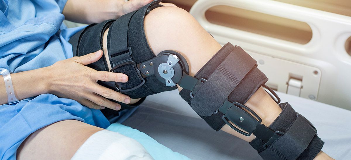 Image of a patient in a knee brace