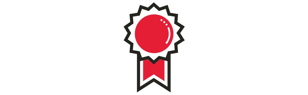 Icon illustration of an award ribbon.